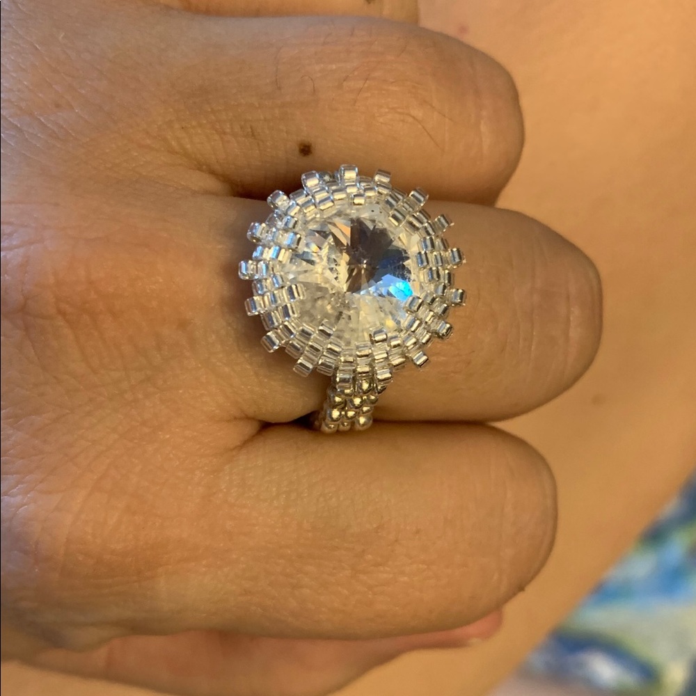 Bezeled Swarovski Crystal Ring
